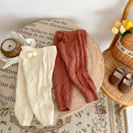 Pantalones Largos Tejidos con Patrón Rombo para Bebés Niños y Niñas - Image 19