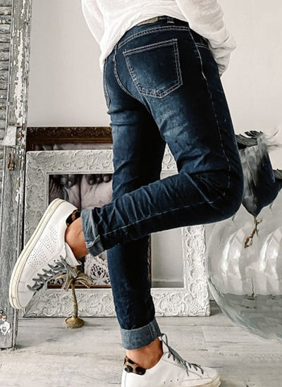 Pantalones Skinny de Mezclilla con Cinco Botones para Mujer - Image 2