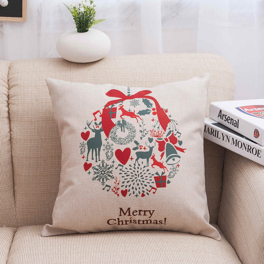 Funda de Almohada de Lino Estampada con Diseño Navideño Creativo y Elegante - Image 5