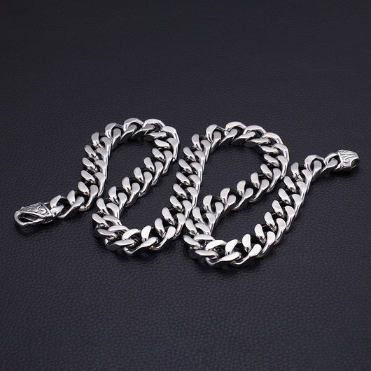 Collar de Acero Titanio Cadena Gruesa Estilo Caballo para Hombre - Image 12
