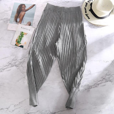 Pantalones Harem de Punto Otoño-Invierno para Mujer Cintura Ajustable - Image 2