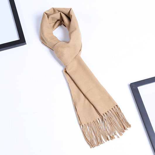 Bufanda Masculina de Color Sólido para Otoño e Invierno - Image 9