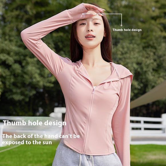 Chaqueta Yoga Ajustada UPF50 Protección Solar para Mujeres