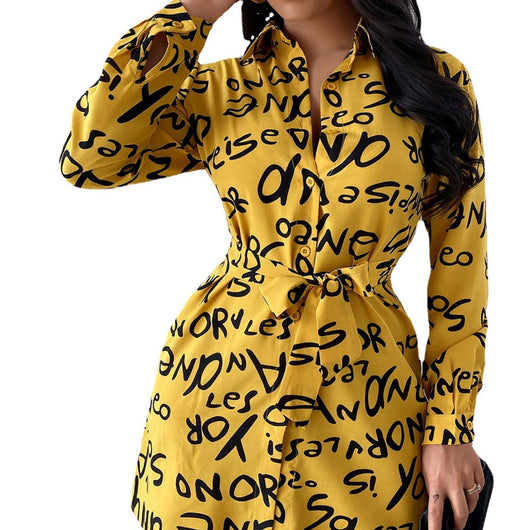 Camisa Vestido Estampada con Solapa Oversize - Image 2