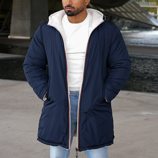Abrigo Impermeable Reversible con Capucha y Cierre Doble para Hombre - Image 8