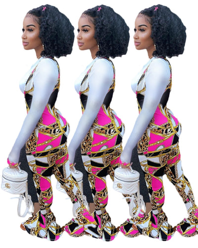 Conjunto Babero Estampado con Vuelo y Ajuste Slim - Image 6