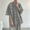 Playera Hombre Suelta Rayas Ice Silk Manga Corta