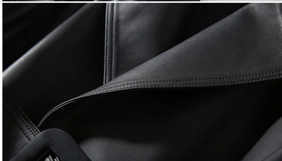 Chaqueta de Cuero Suelta con Cinturón Versátil - Image 9