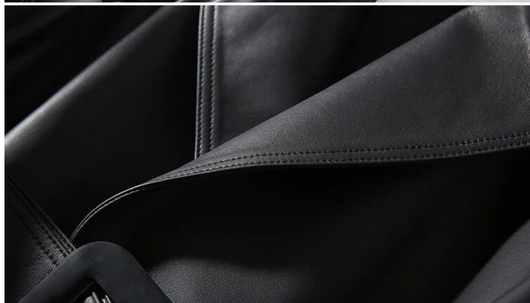 Chaqueta de Cuero Suelta con Cinturón Versátil - Image 9