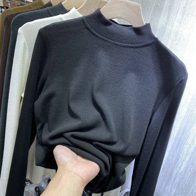 Blusa de Cuello Alto Manga Larga para Mujer