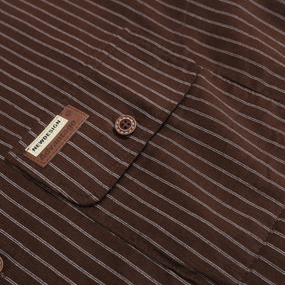 Camisa de Manga Corta con Rayas Verticales para Hombre - Image 3
