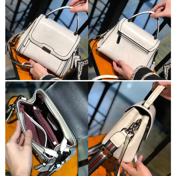 Bolso Mensajero de Cuero para Mujer - Gran Capacidad y Estilo Minimalista
