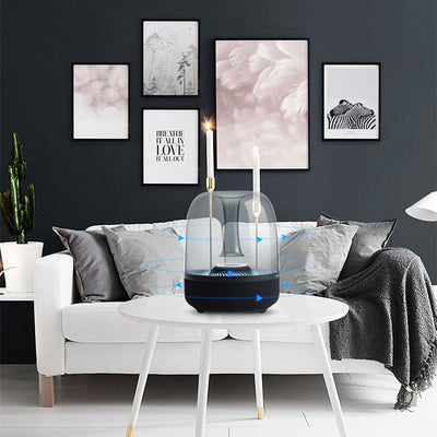 Parlante Bluetooth Minimalista de Cristal Azul con Bajos Potentes - Image 14