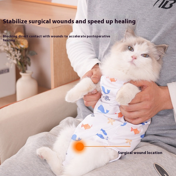 Pijama de Recuperación Postquirúrgica para Gatos Todas las Estaciones