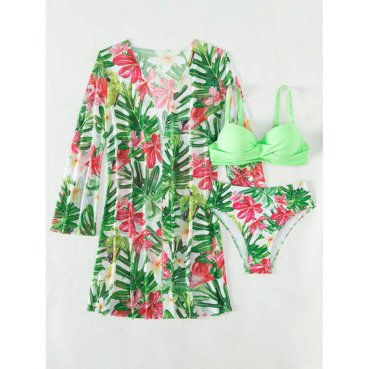 Bikini Dos Piezas Sexy con Blusa de Playa para Mujer - Image 12