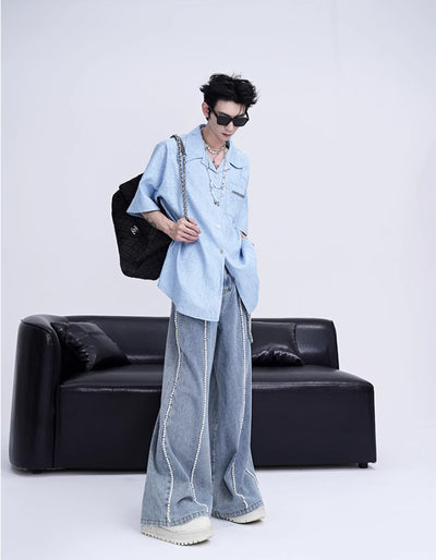 Camisa Texturizada Plisada de Diseño Exclusivo para Hombre - Image 3