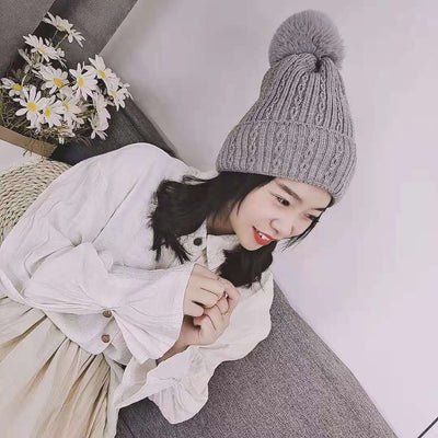 Gorro de Lana Coreano Retorcido Trend Otoño e Invierno - Image 18