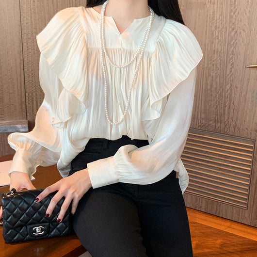 Blusa Retro Francesa de Elegante Temperamento para Mujer - Image 5