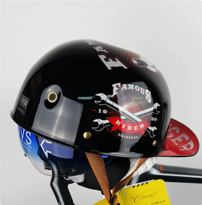Casco Retro Motociclista con Diseño Impreso Creativo - Image 8
