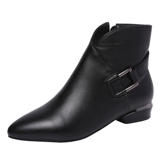 Botas Cortas de Tacón Bajo para Mujer - Estilo Moderno y Cómodo