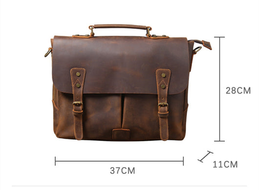 Maletín Portátil de Cuero Genuino Estilo Retro para Hombre - Image 5