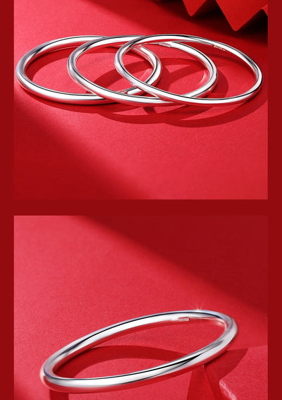 Pulsera de Plata Pura 9999 Cierre Fijo Diseño Minimalista para Mujer - Image 13