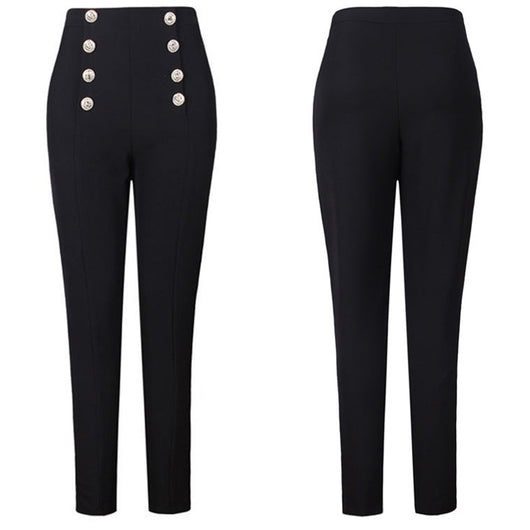 Pantalón Skinny Cropped Cintura Alta Efecto Reductor Negro y Blanco - Image 5