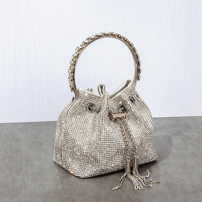 Bolso Retro de Diamantes con Incrustaciones de Cristal y Herrajes Metálicos - Image 5