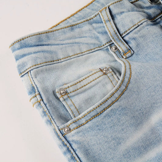 Jeans Ajustados para Hombre con Parches Diamante Claro y Detalles Perforados - Image 27