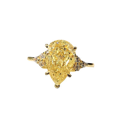 Anillo de Diamante Circón de Alto Carbono Forma Pera en Plata - Image 10