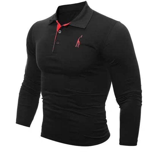 Polo de Manga Larga con Cuello Digital Bordado de Venado para Hombres - Image 3
