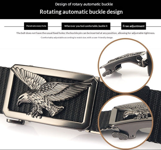 Cinturón Bicolor para Hombre con Hebilla Automática Giratoria sin Dientes - Image 12