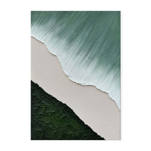 Cuadro Abstracto Minimalista Ondas Verdes y Blancas para Sala y Dormitorio - Image 5