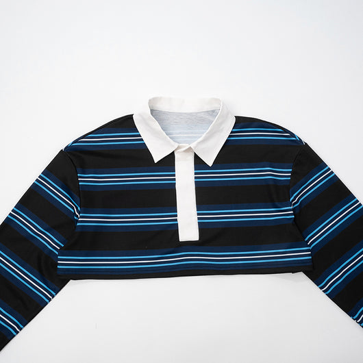 Polo de Rayas Otoñal con Cuello Clásico y Mangas Largas - Image 10
