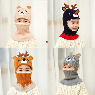 Gorro Infantil con Protección de Felpa y Babero Integrado
