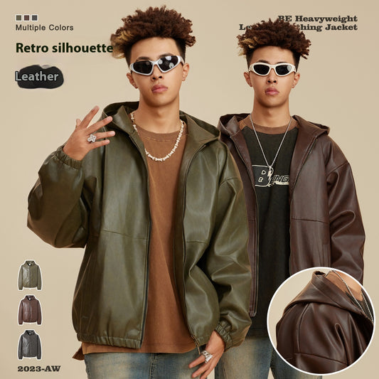 Chaqueta de Cuero Vintage Americana - Estilo Retro Clásico - Image 2