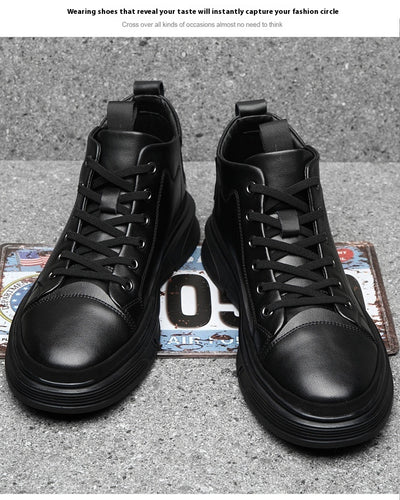 Botas Altas de Cuero para Hombre - Zapatos Casuales Invierno - Image 12