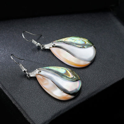 Aretes de Concha de Abulón Natural Europeo y Americano - Elegancia Sofisticada para Mujeres - Image 2