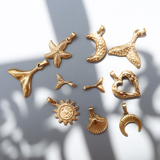 Dije Estrella de Mar Luna en Acero Titanio - Image 14