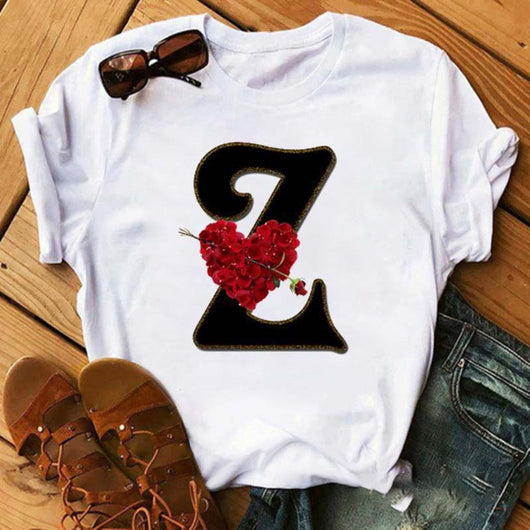 Playera Casual Estampado Alfabeto Inglés Rosa para Estudiantes - Image 18