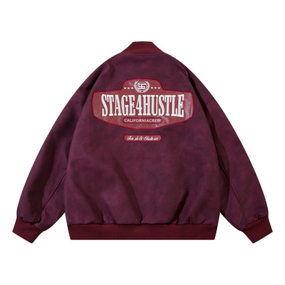 Chaqueta Béisbol Estilo Europeo Americana con Bordado y Cuero PU - Image 5
