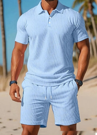Conjunto Playero Hombre Mesh Respirable - Camisa y Shorts Deportivos Verano - Image 14