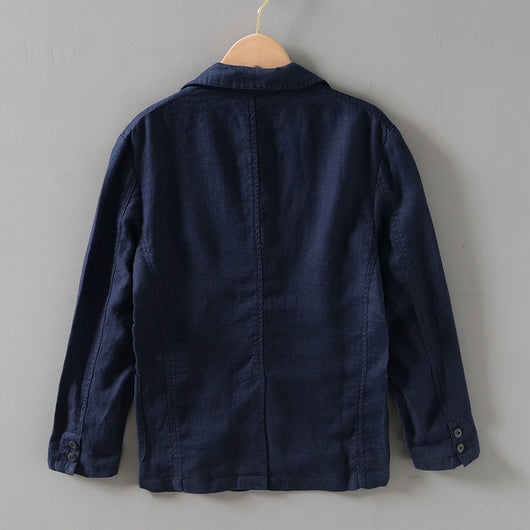 Traje de Lino con Cuello Clásico - Diseño Retro Fácil de Combinar - Image 4