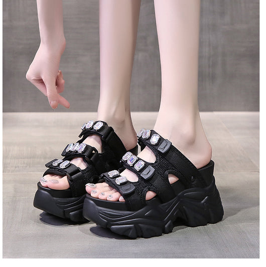 Pantuflas Tipo Sandalia con Cuña Gruesa para Uso Exterior - Image 21