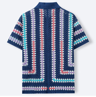 Cardigan Hueco de Manga Corta para Hombre - Tejido Soluble en Agua - Image 12