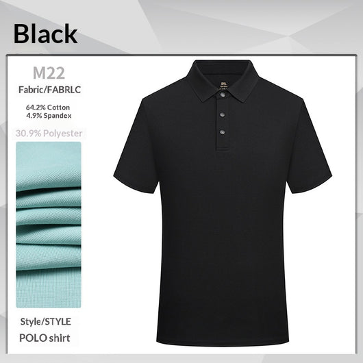White short-sleeve polo shirt for men, made from a mercerized cotton blend with a three-button placket. - Image 7