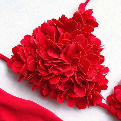 Bikini Triangular Floral Cosido - Estilo Europa Tendencia - Image 12