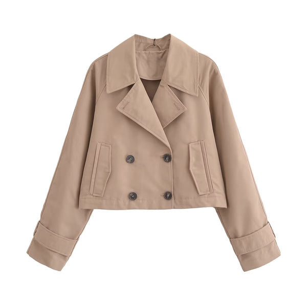 Gabardina Francesa Elegante para Mujer - Abrigo de Manga Larga Estilo Europeo