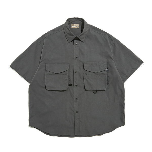 Camisa de Trabajo Vintage Multibolsillos Manga Corta para Hombre - Image 4
