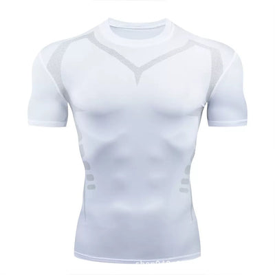 Camiseta de Compresión Deportiva Blanca y Roja para Básquetbol y Fútbol - Image 9